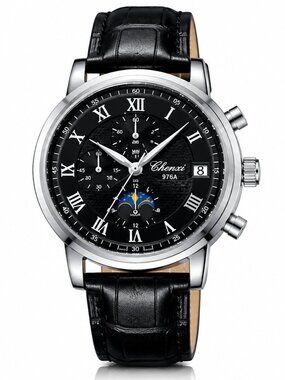 WA-20--CHENXI 976 Silver Shell Business Quartz Watch